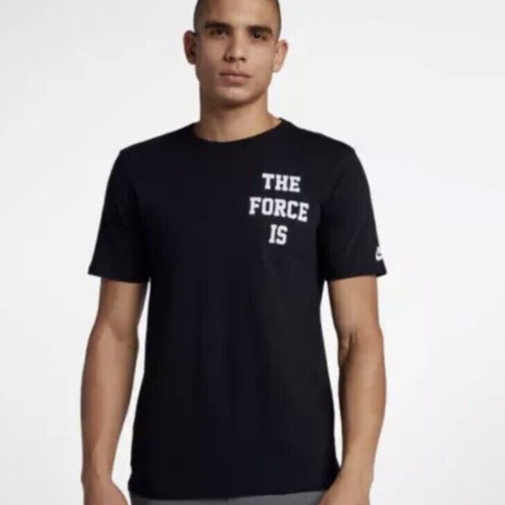 Nike Air Force 1 The Force is Female Feminist Black T-shirt White Felt - Woman